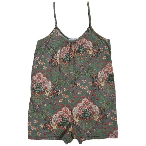 Labiz Floral Paisley Print Sage Green Romper - Picture 1 of 14